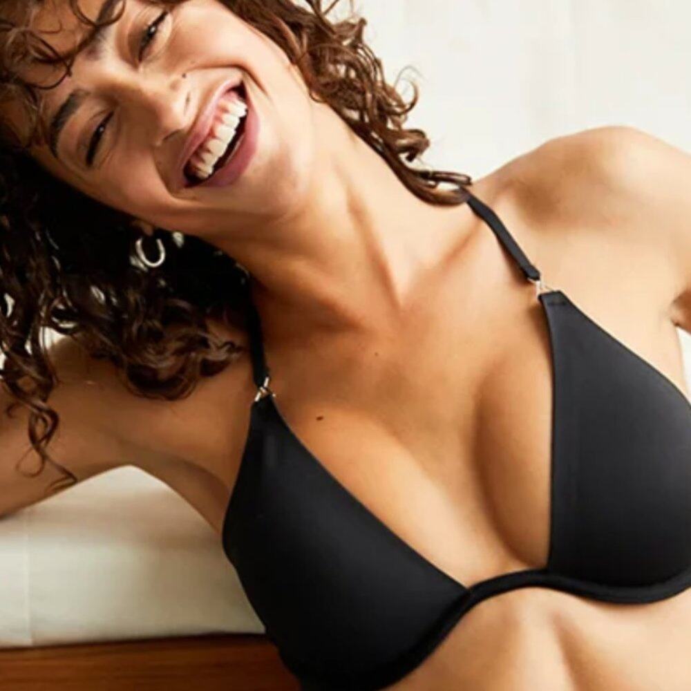 Black Free People Ari Underwire Geometric Bra 34A - Picture 4 of 8